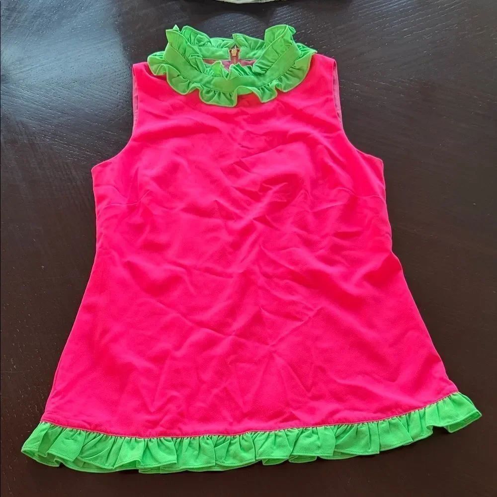 Sail to Sable Pink Top with Green Trim